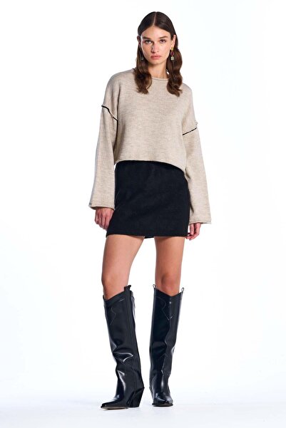 SHERIN Beige Basic Knitwear Sweater