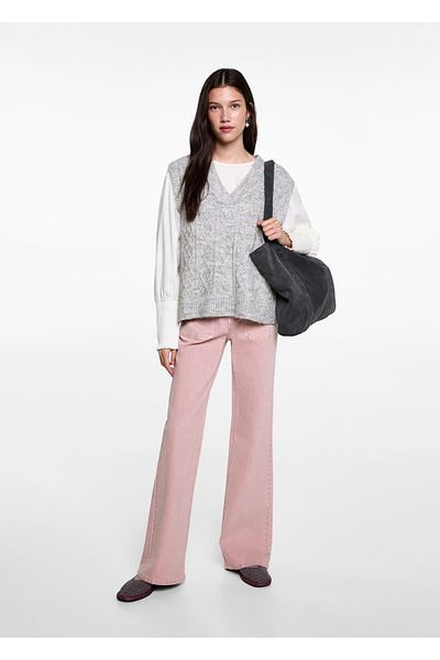 Mango Teen Vestă tricotată cu model