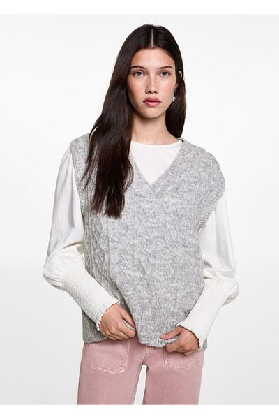 Mango Teen Vestă tricotată cu model