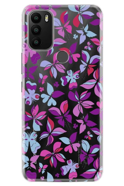 General Mobile Gm 21 Plus Compatible Case 0.4 mm Laser Cut Silicone Cover Pur...