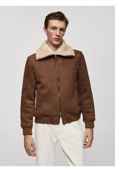 MANGO Man Faux Fur Lined Jacket