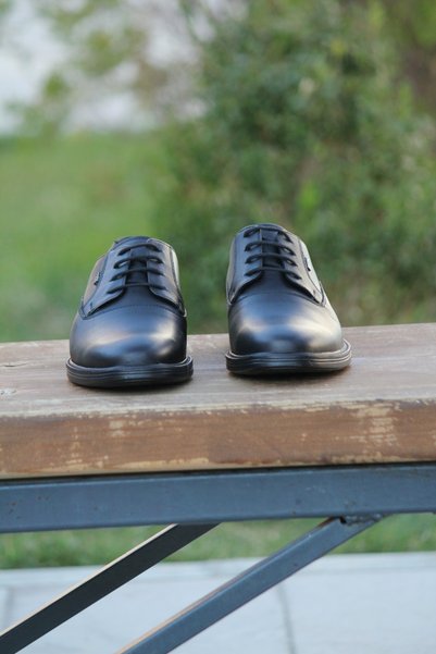 LİCCAS Men's Winter Shoes Genuine Leather Rubber Sole Lace-Up