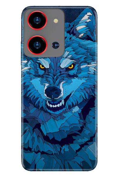 Cekuonline حافظة S19 Max Pro S Zoom مطبوعة برسومات نانو سيليكون زرقاء رسم وولف