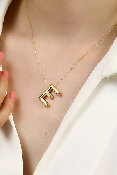 Altınkesesi 14 Ayar Altın Sade Balon Harf Kolye(E)
