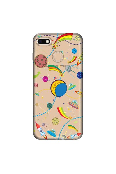General Mobile Gm 8 Go Case 0.4mm Laser Cut Silicone Cover Colorful Space