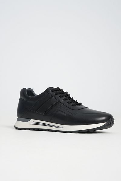 MAG FASHİON Pantofi sport negri pentru bărbați din piele naturală, ortopedici, în interior și în exterior, pantofi din piele originală, talpă termică
