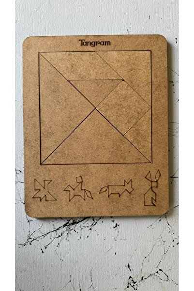ccn design Ahşap Tangram Eğitici Öğretici Geliştirici Boyanabilir Sağlıklı Ze...