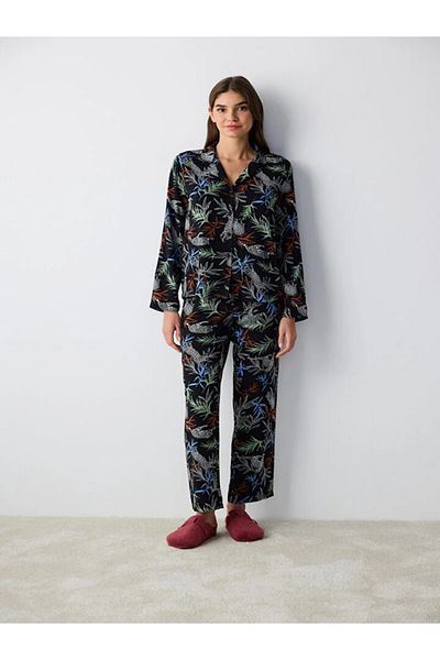 Penti Quinn Black Shirt Pants Pajama Set