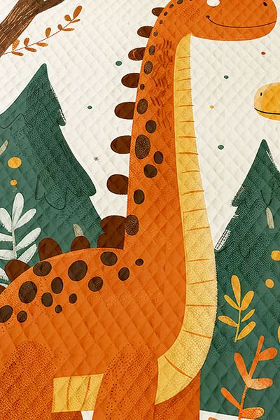 Else Dekor Cute Dinosaurs μοτίβο για αγόρι μονό σετ πικέ Καπιτονέ κάλυμμα κρεβατιού