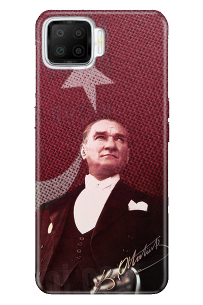 OPPO A73 Uyumlu Kılıf Silikon Desenli Tam Koruma Resimli Kapak M.K Atatürk