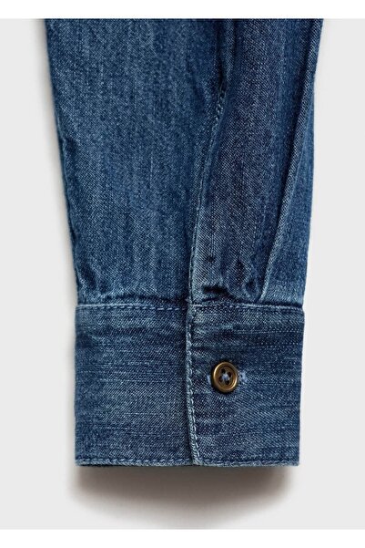 MANGO Kids Fırfırlı kot gömlek