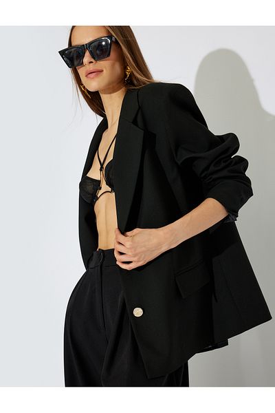Koton Black Women's Blazer Jacket