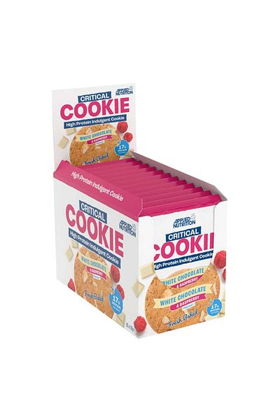 applied nutrition Critical Cookie, White Chocolate & Raspberry, Box of 12 Pieces