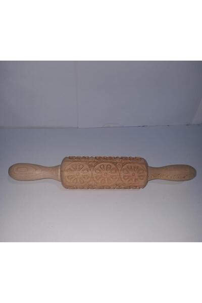 abnturk Ahşap Çiçek Desenli Merdane Kurabiye Pasta Kaplamaları Tatlılar Ev Ya...