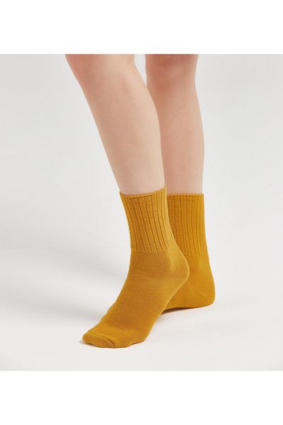 ZvM 2-Piece Scented Mustard White Socket Sleep Socks