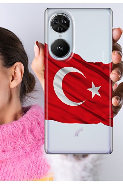 Reeder S19 Max Pro S Edge Uyumlu Kılıf Şeffaf Silikon Baskılı Al Bayrak