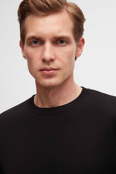Twn Slim Fit Μαύρο Πλεκτό Πουλόβερ