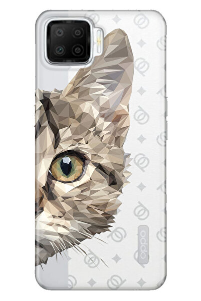 OPPO A73 Uyumlu Kılıf Silikon Desenli Tam Koruma Resimli Kapak Kedi Prizma