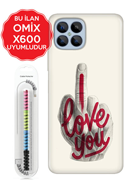 omix X3 X5 X6 X7 X300 X400 X500 X600 X700 Kılıf + SpiralKablo iLoveYou