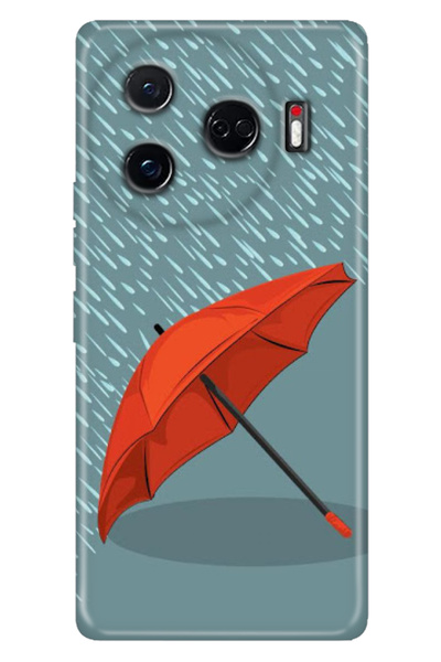 TECNO Camon 30 Pro 5g Compatible Case Patterned Printed Silicone Red Umbrella