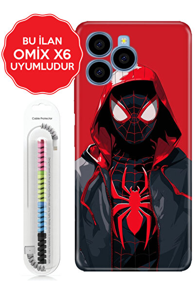 omix X3 X5 X6 X7 X300 X400 X500 X600 X700 Kılıf Temalı Telefon Kılıfı Retro Spider