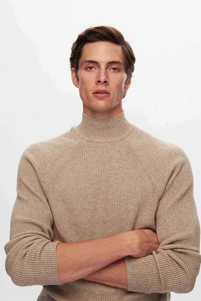 Twn Πλεκτό πουλόβερ Slim Fit Mink Thessaloniki