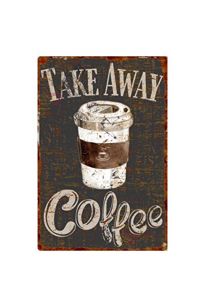 Hayg Equipment Take Away Coffee Dekoratif Alüminyum Tabela - Retro Metal Duva...