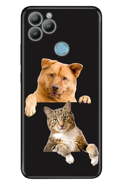 General Mobile Gm 22 / Gm 22S Case 0.4mm Laser Cut Silicone Cover Dog Cat