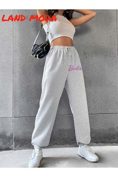 LAND MODA Μαύρο αθλητικό εμπριμέ Jogger Sweatpants - Slim Fit Sweatpants με ελαστικές τσέπες στο πόδι