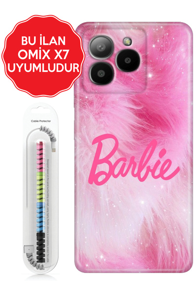 omix X3 X5 X6 X7 X300 X400 X500 X600 X700 Kılıf Figürlü Silikon Pink Barb