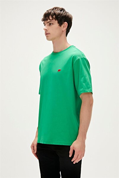 Bad Bear Birthday Oversize T-shirt Green Basic Men's T-Shirt