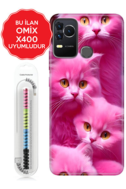 omix X3 X5 X6 X7 X300 X400 X500 X600 X700 Kılıf Vip Stok Kodu:Pembe Kediler