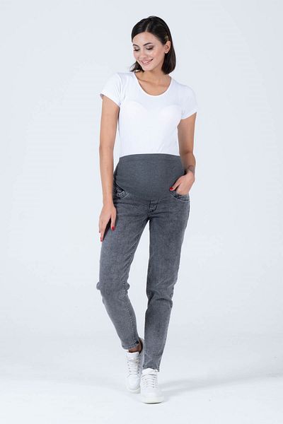 BUSA Pregnant Flexible Abdominal Banded Mom Fit Jeans Anthracite