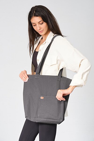 BUSA Тканина без обробки з передніми кишенями, сумка через плече, антрацит