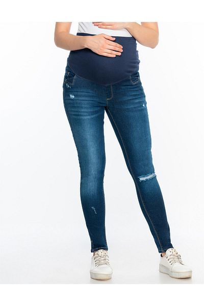 BUSA Blugi De Maternitate Plus Size Albastru
