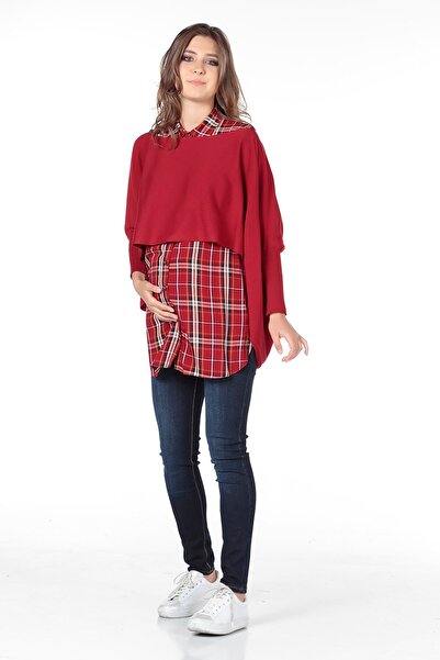 BUSA Hamile Şal Hırka Modelli Bordo