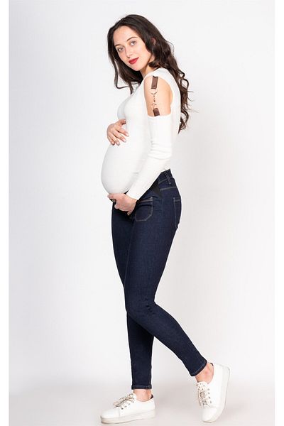 BUSA Blugi skinny albaștri - talie elastică de maternitate