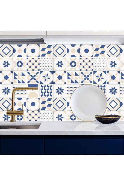 Bigaimaj Placi moi cu model geometric - blaturi de bucătărie, 60cmx100cm, acoperire cu folie autoadeziva
