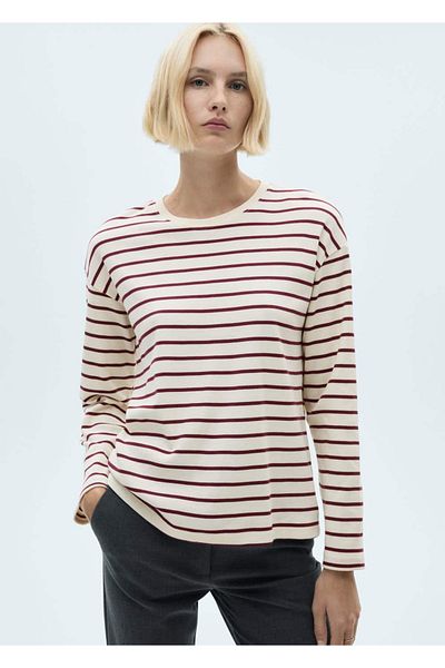 MANGO Woman Hanorac tricotat cu dungi
