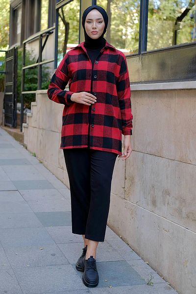 hafsamina Classic Lumberjack Shirt Red HM2272