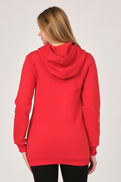 BUSA Термо суитшърт с качулка за бременни и кърмене, червен