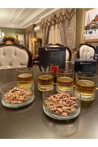 Paşabahçe Elysia 4 Adet Viski Bardağı 2 Adet Büyük Çerezlik Kase