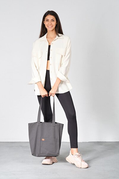 BUSA Тканина без обробки з передніми кишенями, сумка через плече, антрацит