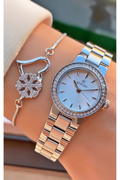 Reward Brand Rose Silver Color Steel Cord Men's Wrist Watch - Bracelet