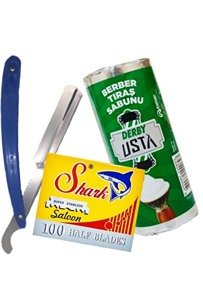 Shark Yarım Jilet Berber Ustura Sakal Tıraş Bıçağı 100'lü Paket, Ustura ve Tı...