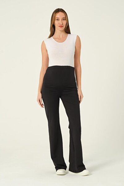 BUSA Maternity High Waist Flared Leggings Black