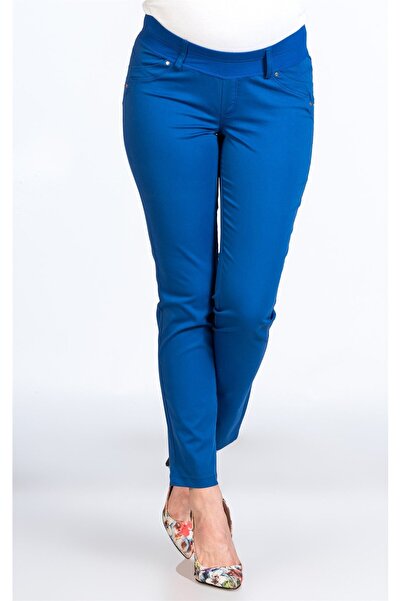 BUSA Trudničke Gabardin pantalone, model ravnih nogavica Kobalt plava