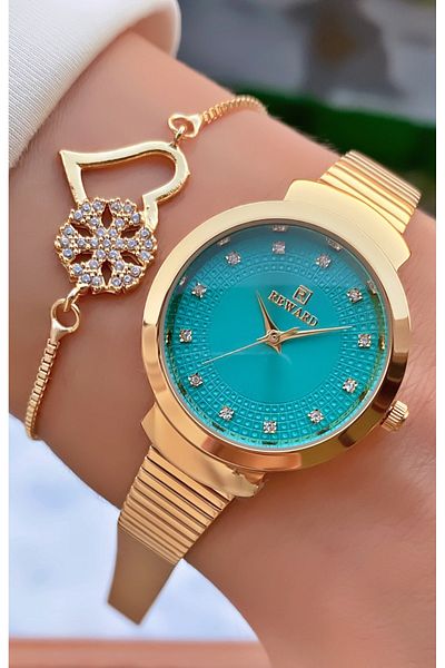 Reward Brand Gold Color Steel Cord Women's Wristwatch - Bracelet Gift