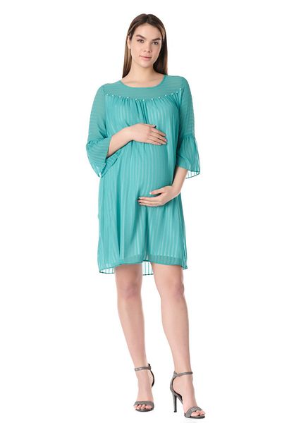 BUSA Rochie De Seara Detaliata Perla Maternitate Verde