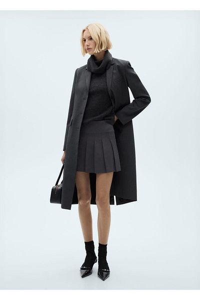 MANGO Woman Kockás miniszoknya